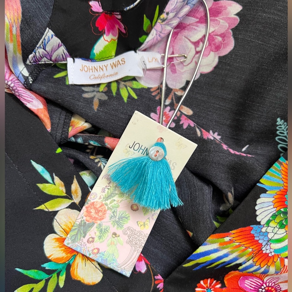 JOHNNY WAS Sognatore Nero Floral Hi Low Kaftan NWT - Picture 6 of 8